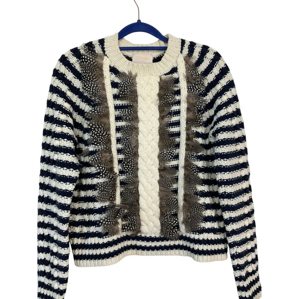 J. Crew Collection Merino‎ Wool Feather Front Sweater